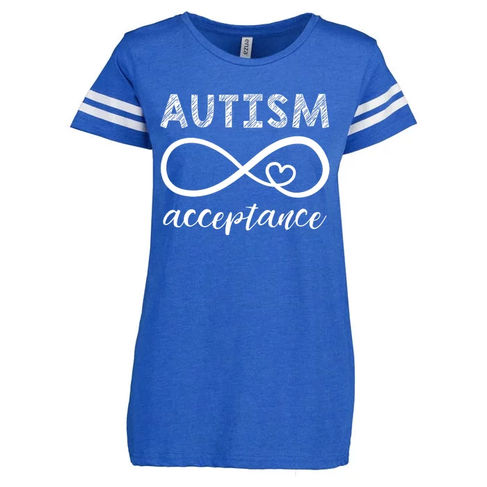 Red Instead Autism Acceptance Enza Ladies Jersey Football T-Shirt