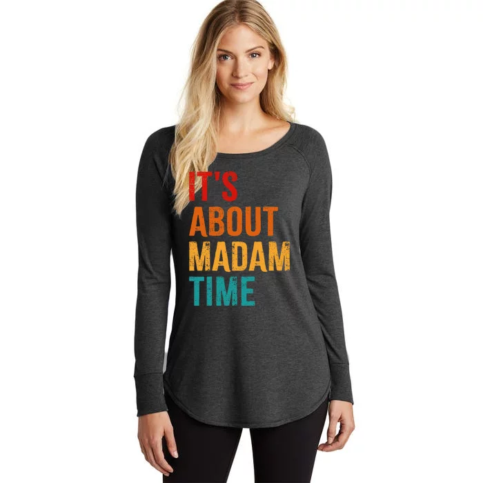 Retro ItS About Madam Time Women's Perfect Tri Tunic Long Sleeve Shirt