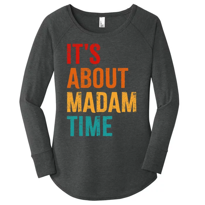 Retro ItS About Madam Time Women's Perfect Tri Tunic Long Sleeve Shirt