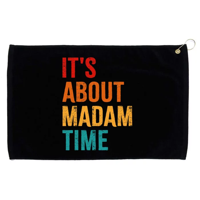 Retro ItS About Madam Time Grommeted Golf Towel