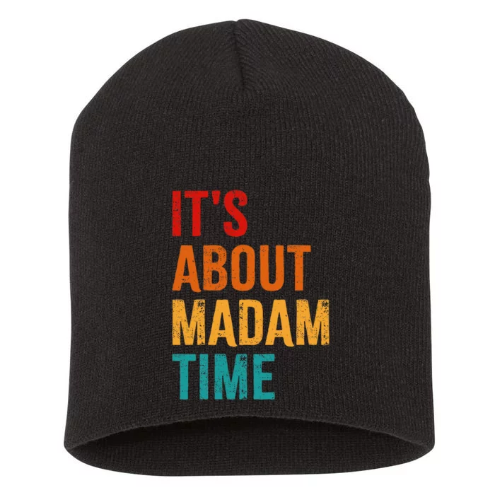 Retro ItS About Madam Time Short Acrylic Beanie