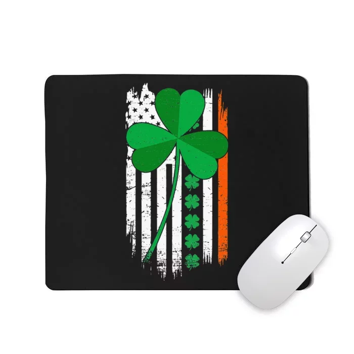 Retro Irish American Flag Shamrock Flag St. Patricks Day Mousepad