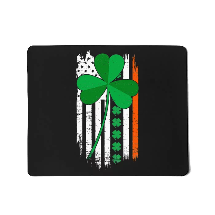 Retro Irish American Flag Shamrock Flag St. Patricks Day Mousepad