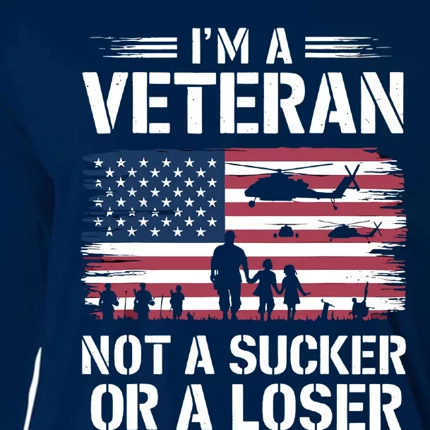 Retro IM A Veteran Not A Sucker Or A Loser Veterans Day Cooling Performance Long Sleeve Crew