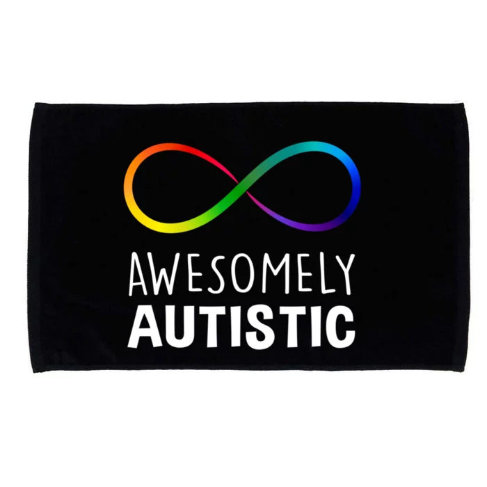 Red Instead Autism Awesomely Autistic Infinity Great Gift Microfiber Hand Towel