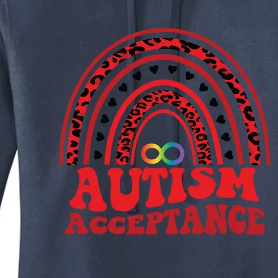 Red Instead Autism Awareness Acceptance Education Teacher Gift Women's Pullover Hoodie