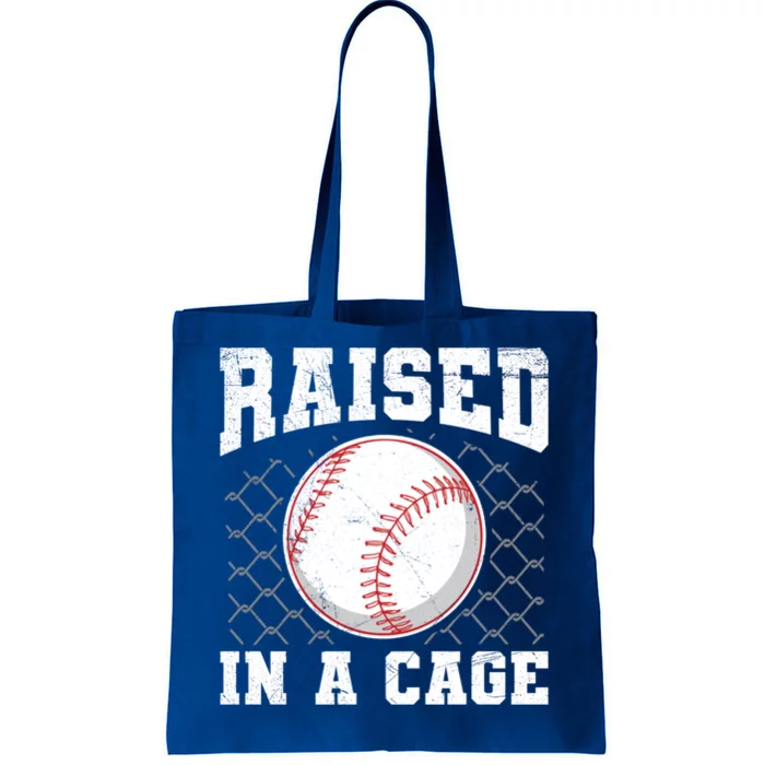 Raised In A Cage Quote Baseball Lover Gift Tote Bag