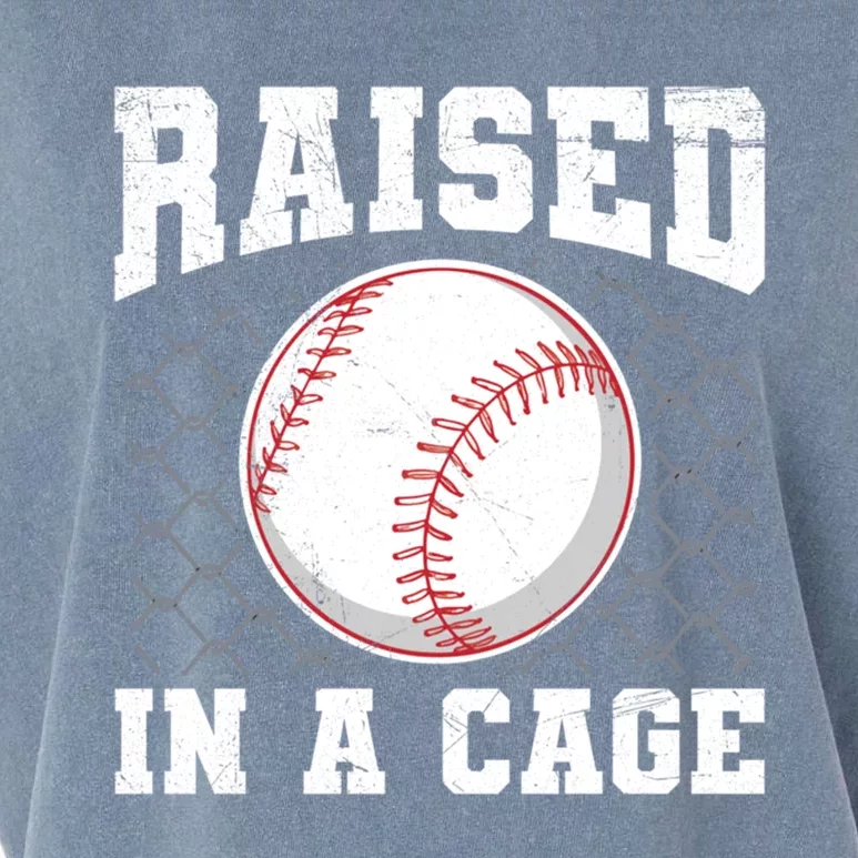 Raised In A Cage Quote Baseball Lover Gift Garment-Dyed Women's Muscle Tee