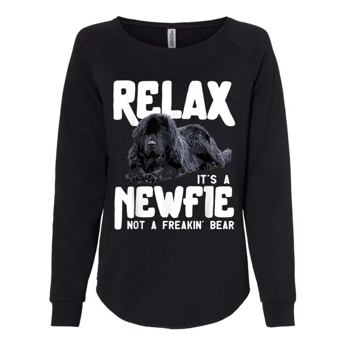 Relax ItS A Newfie Not A Freakin Bear Newfoundland Dog Womens California Wash Sweatshirt