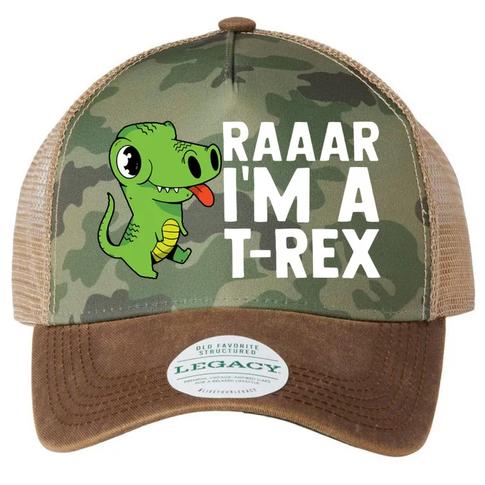 Raar I'm A T Rex Cute Funny Dinosaur Legacy Tie Dye Trucker Hat