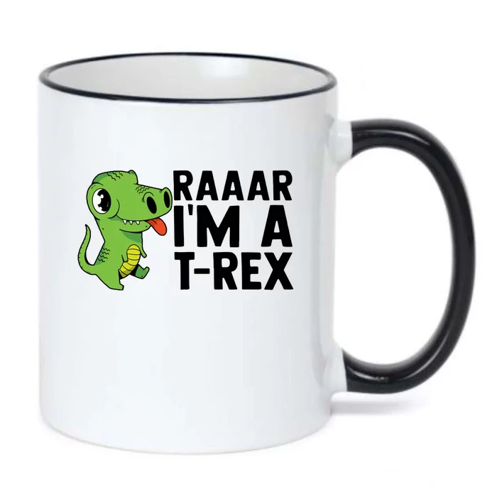 Raar I'm A T Rex Cute Funny Dinosaur Black Color Changing Mug