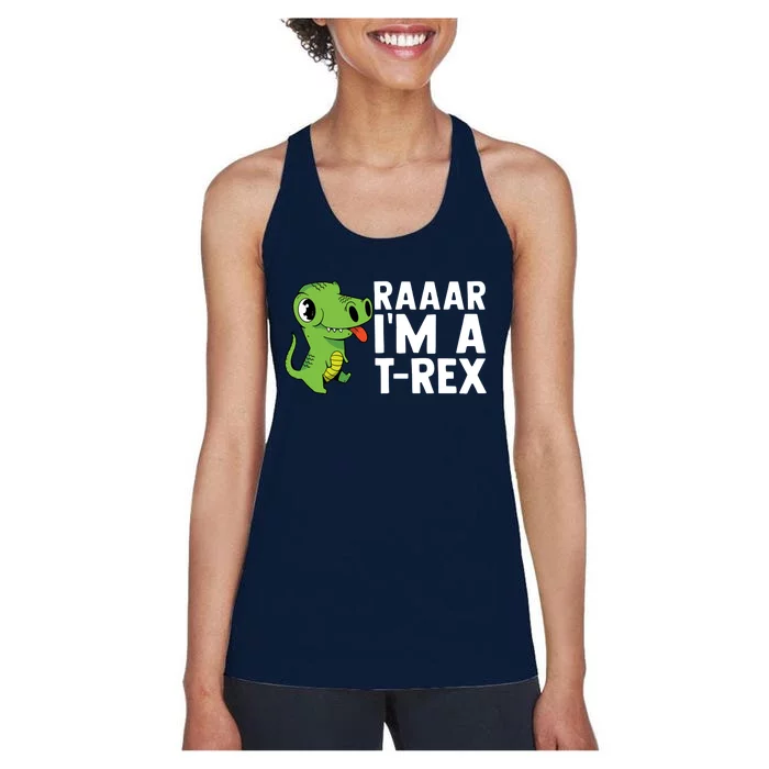 Raar I'm A T Rex Cute Funny Dinosaur Women's Racerback Tank