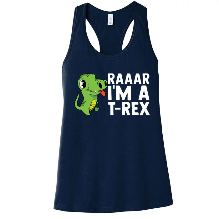 Raar I'm A T Rex Cute Funny Dinosaur Women's Racerback Tank