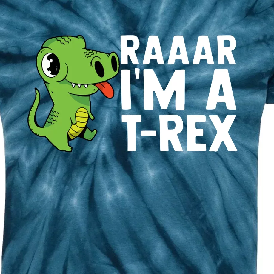 Raar I'm A T Rex Cute Funny Dinosaur Kids Tie-Dye T-Shirt