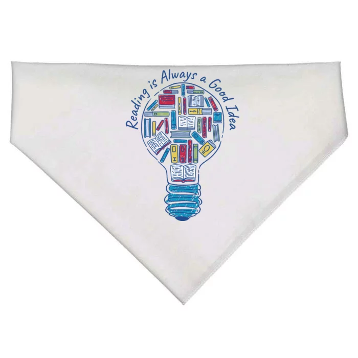 Reading Is Always A Good Idea Lightbulb USA-Made Doggie Bandana