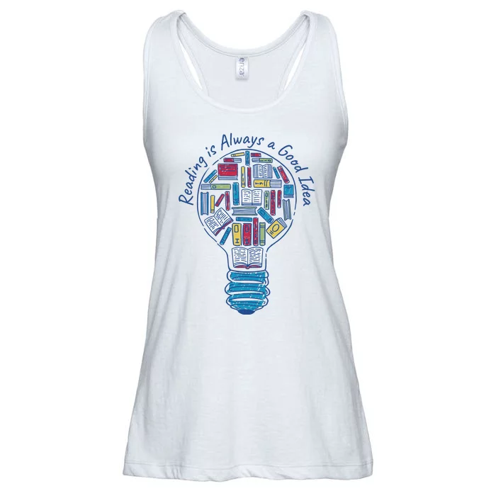 Reading Is Always A Good Idea Lightbulb Ladies Essential Flowy Tank