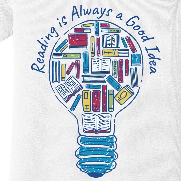 Reading Is Always A Good Idea Lightbulb Baby Bodysuit