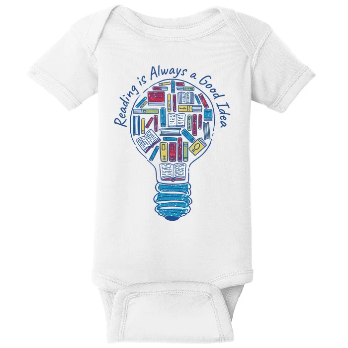 Reading Is Always A Good Idea Lightbulb Baby Bodysuit