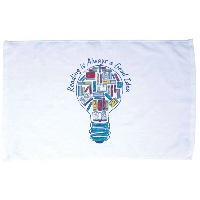 Reading Is Always A Good Idea Lightbulb Microfiber Hand Towel