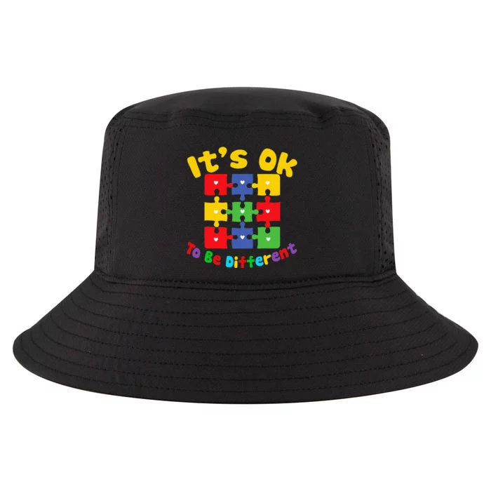 Retro IN APRIL WE WEAR BLUE Puzzle Autism Awareness Month Cool Comfort Performance Bucket Hat