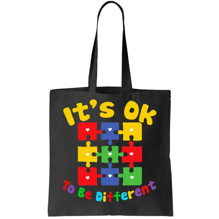 Retro IN APRIL WE WEAR BLUE Puzzle Autism Awareness Month Tote Bag