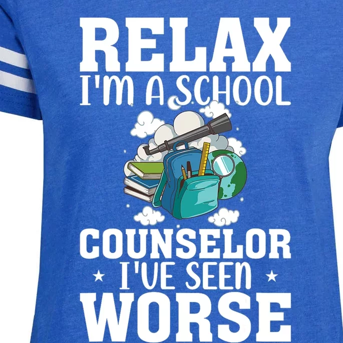 Relax Im A School Counselor Ive Seen Worse Counseling Enza Ladies Jersey Football T-Shirt