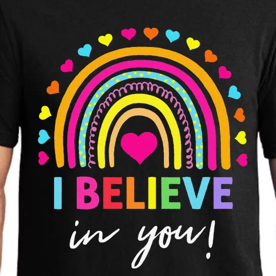 Rainbow I Believe In You Teacher Testing Day Gifts Pajama Set