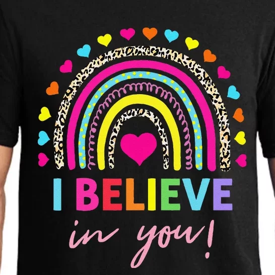 Rainbow I Believe In You Teacher Testing Day Gifts Pajama Set