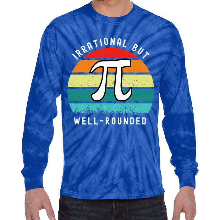 Retro Irrational But Well Rounded Pi Day Tie-Dye Long Sleeve Shirt