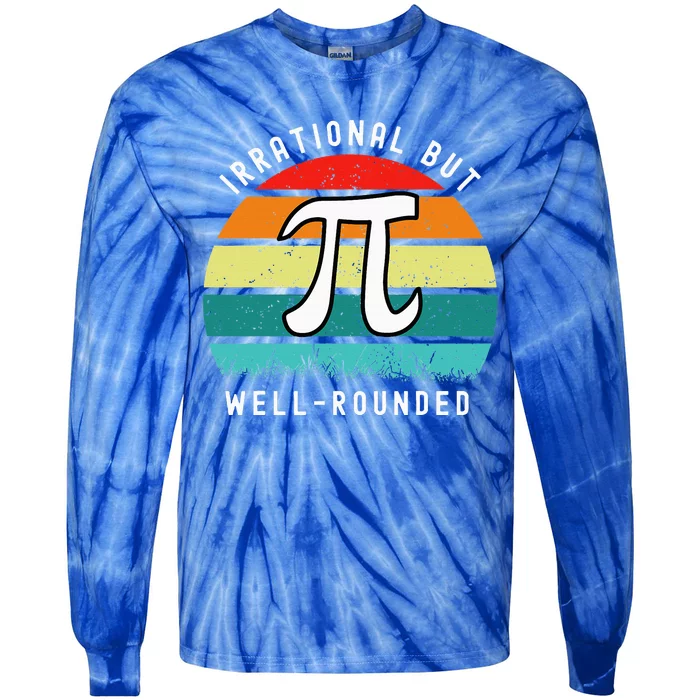 Retro Irrational But Well Rounded Pi Day Tie-Dye Long Sleeve Shirt