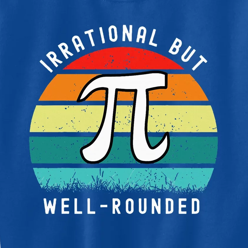 Retro Irrational But Well Rounded Pi Day Kids Sweatshirt