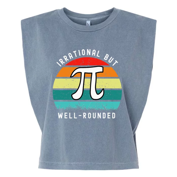 Retro Irrational But Well Rounded Pi Day Garment-Dyed Women's Muscle Tee