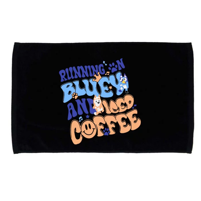 Running In Blue And Iced Coffee Microfiber Hand Towel