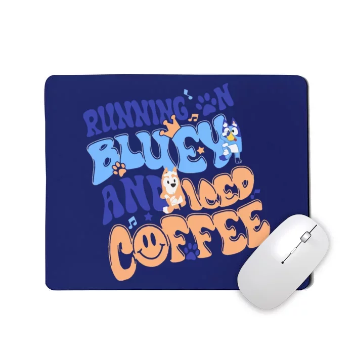 Running In Blue And Iced Coffee Mousepad