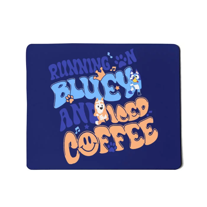 Running In Blue And Iced Coffee Mousepad