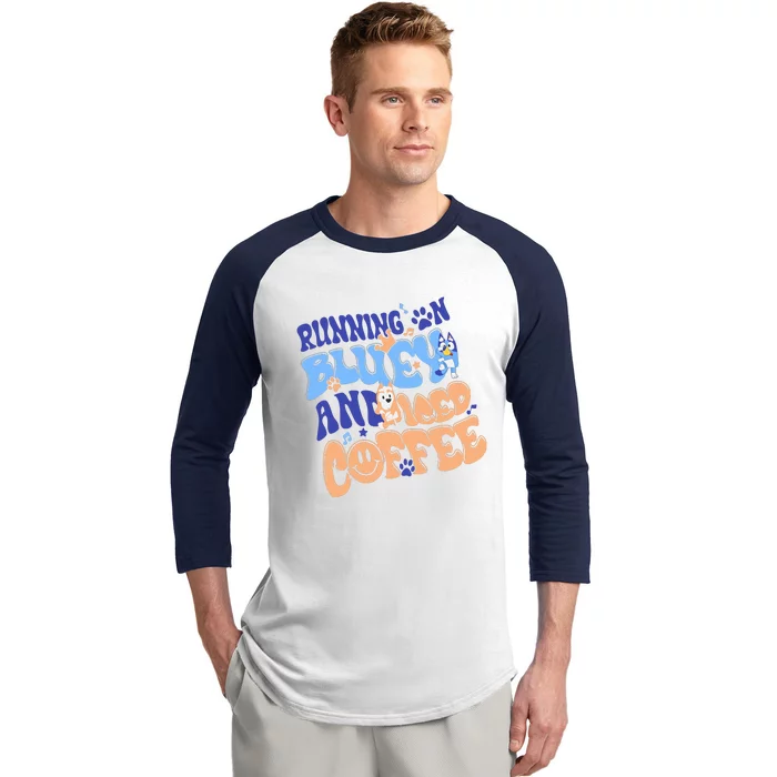 Running In Blue And Iced Coffee Baseball Sleeve Shirt