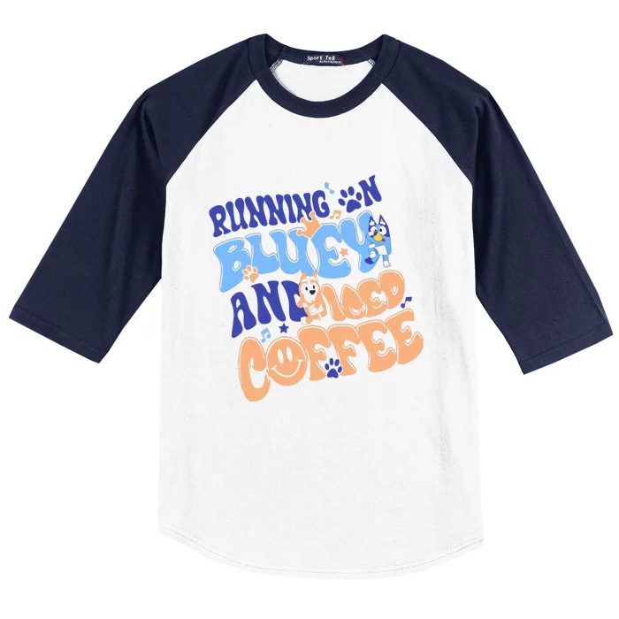 Running In Blue And Iced Coffee Baseball Sleeve Shirt