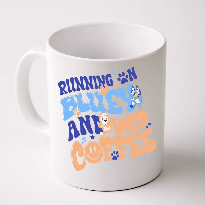 Running In Blue And Iced Coffee Front & Back Coffee Mug