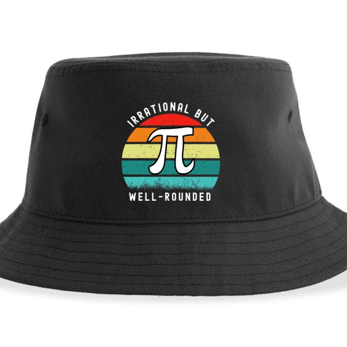 Retro Irrational But Well Rounded Pi Day Celebration Math Sustainable Bucket Hat