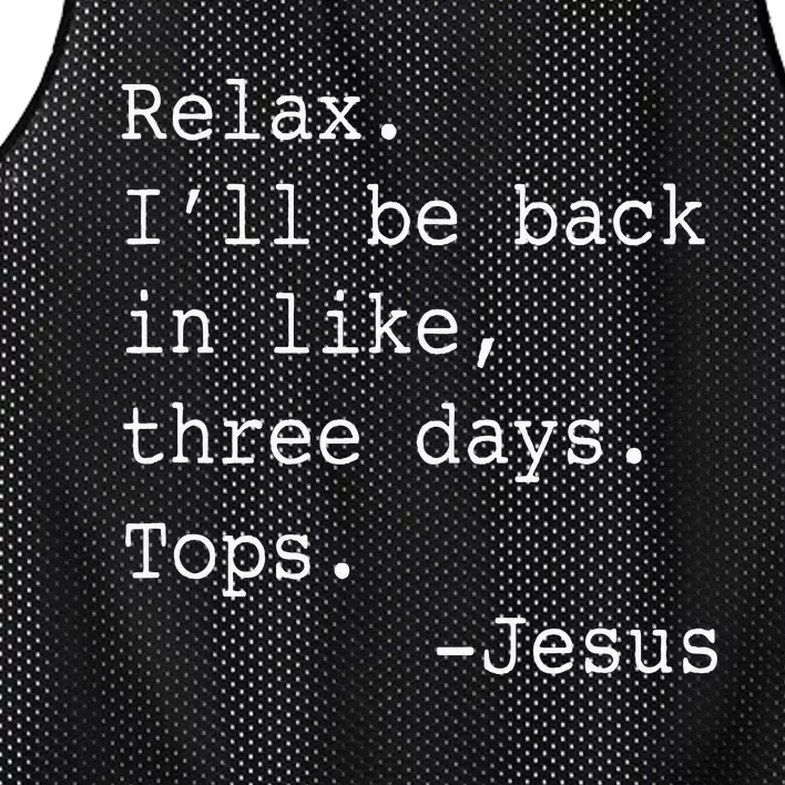 Relax ILl Be Back Jesus Mesh Reversible Basketball Jersey Tank