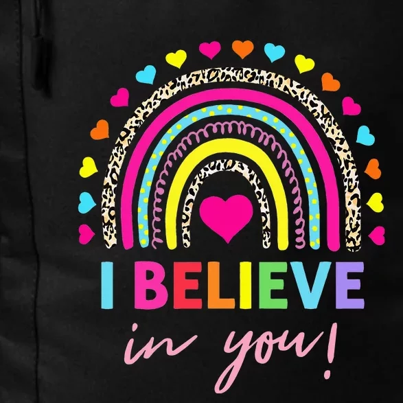 Rainbow I Believe In You Teacher Testing Day Gifts Daily Commute Backpack