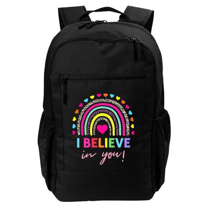 Rainbow I Believe In You Teacher Testing Day Gifts Daily Commute Backpack