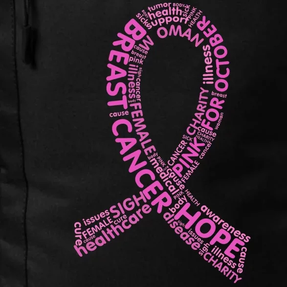 Ribbon Breast Cancer Word Print Daily Commute Backpack