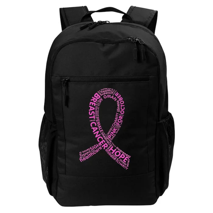 Ribbon Breast Cancer Word Print Daily Commute Backpack