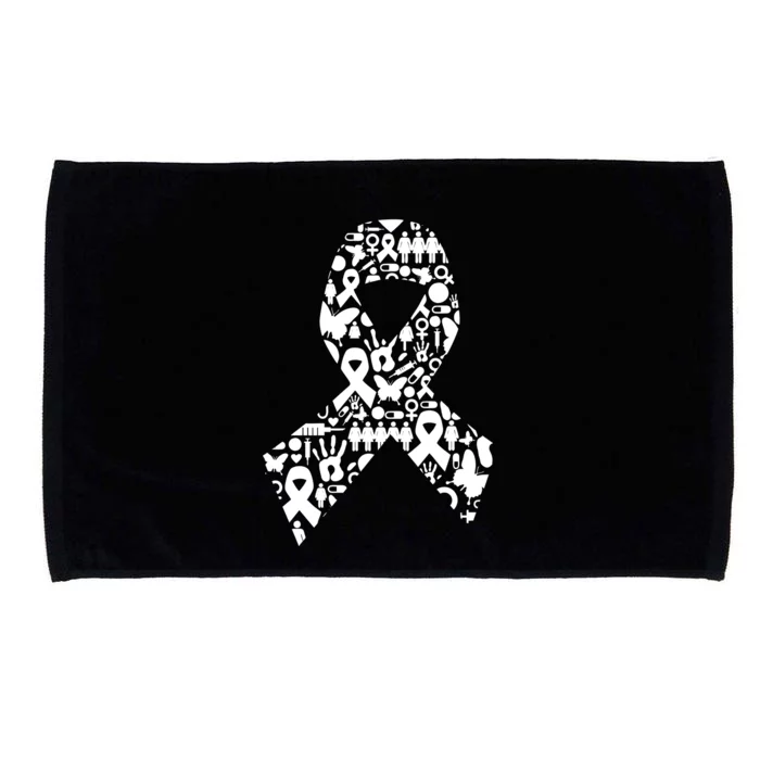 Ribbon Of Support Breast Cancer Microfiber Hand Towel