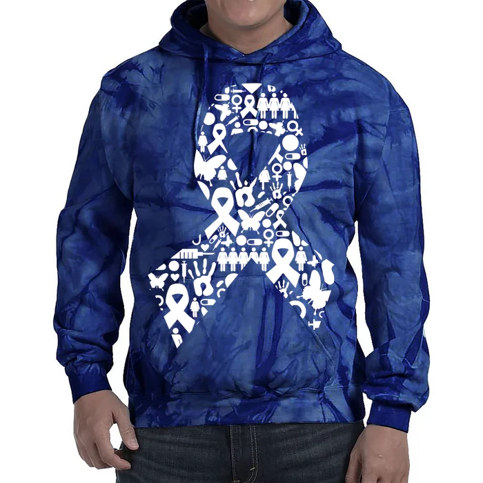 Ribbon Of Support Breast Cancer Tie Dye Hoodie