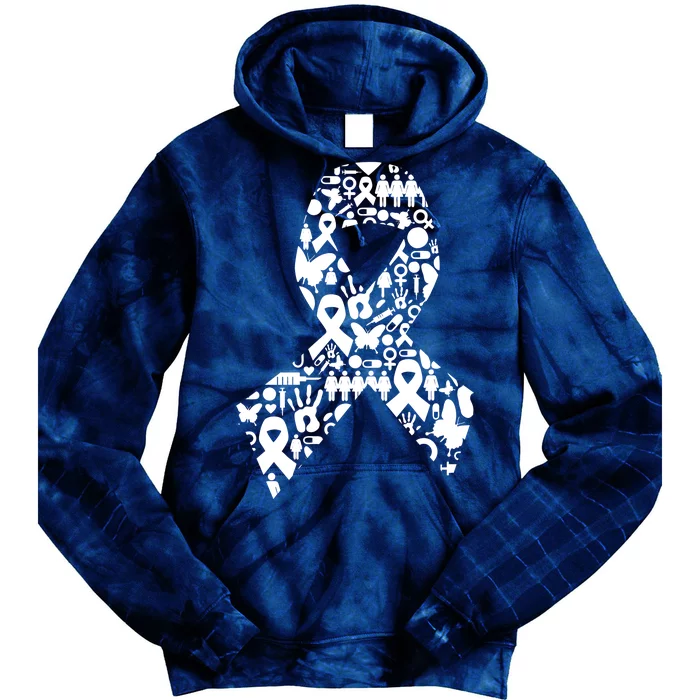 Ribbon Of Support Breast Cancer Tie Dye Hoodie