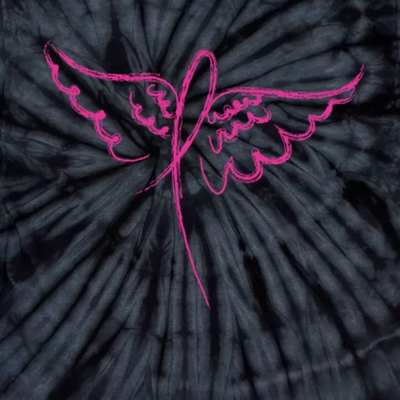 Ribbon On Wings Breast Cancer Tie-Dye T-Shirt