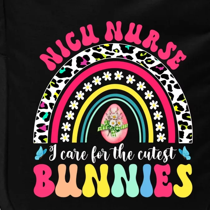 Rainbow I Care For The Cutest Bunnies Nicu Nurse Easter Day Gift Impact Tech Backpack