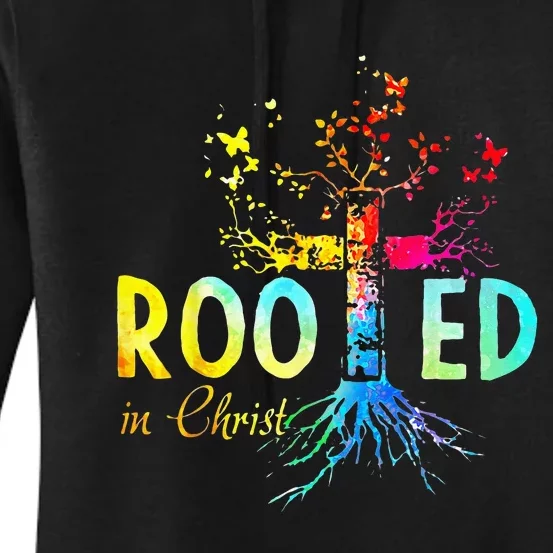 Rooted In Christ Faith Christian Jesus Lovers Men Women Women's Pullover Hoodie